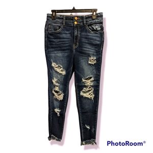 Kancan Distressed Dark Blue Jeans